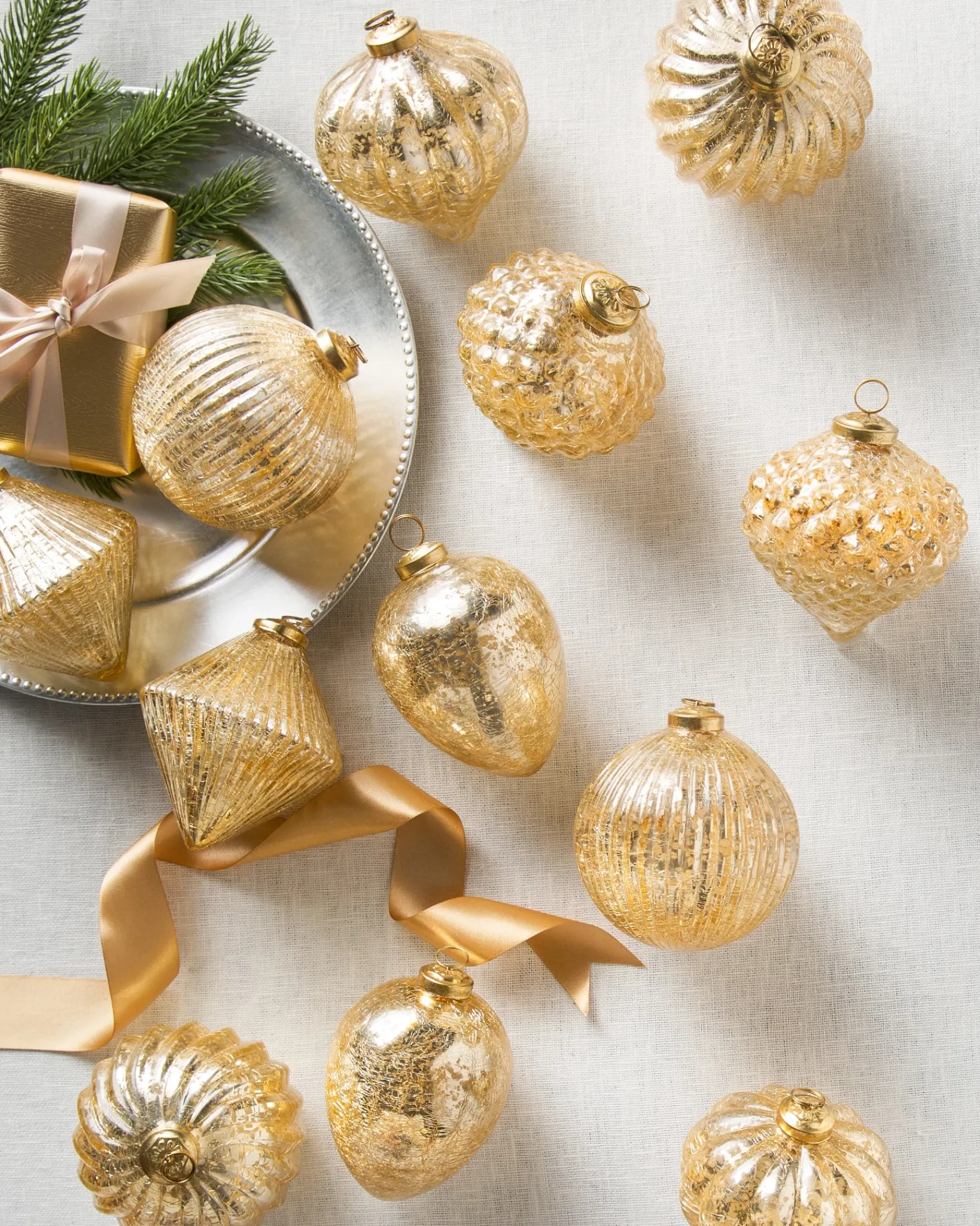 Online BH Essentials Mercury Glass Ornament Collection Ornaments
