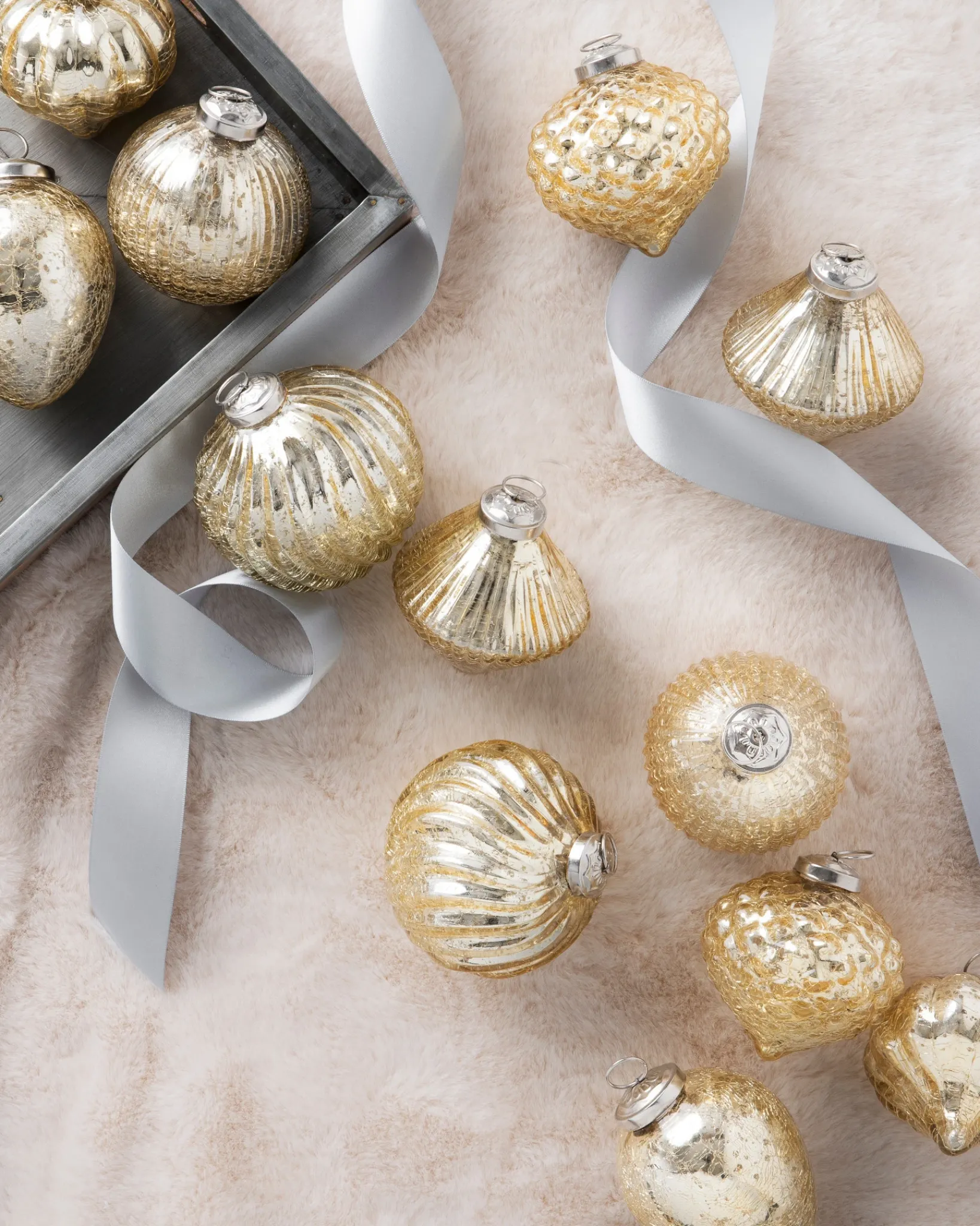 Online BH Essentials Mercury Glass Ornament Collection Ornaments