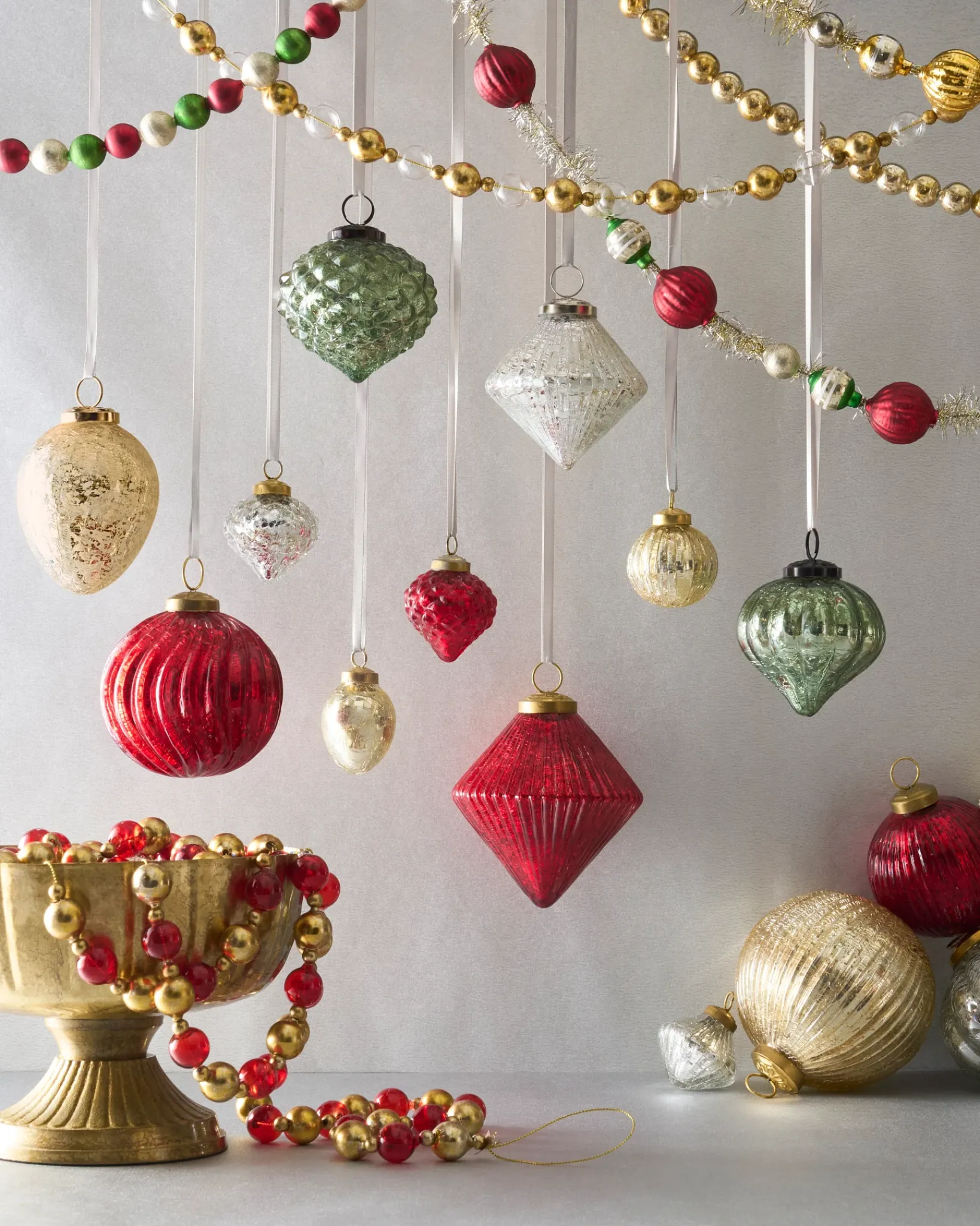 Online BH Essentials Mercury Glass Ornament Collection Ornaments