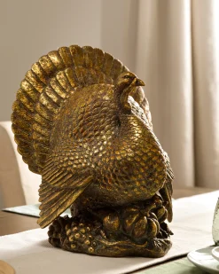 New Bronzed Tabletop Turkey Decorative Accents