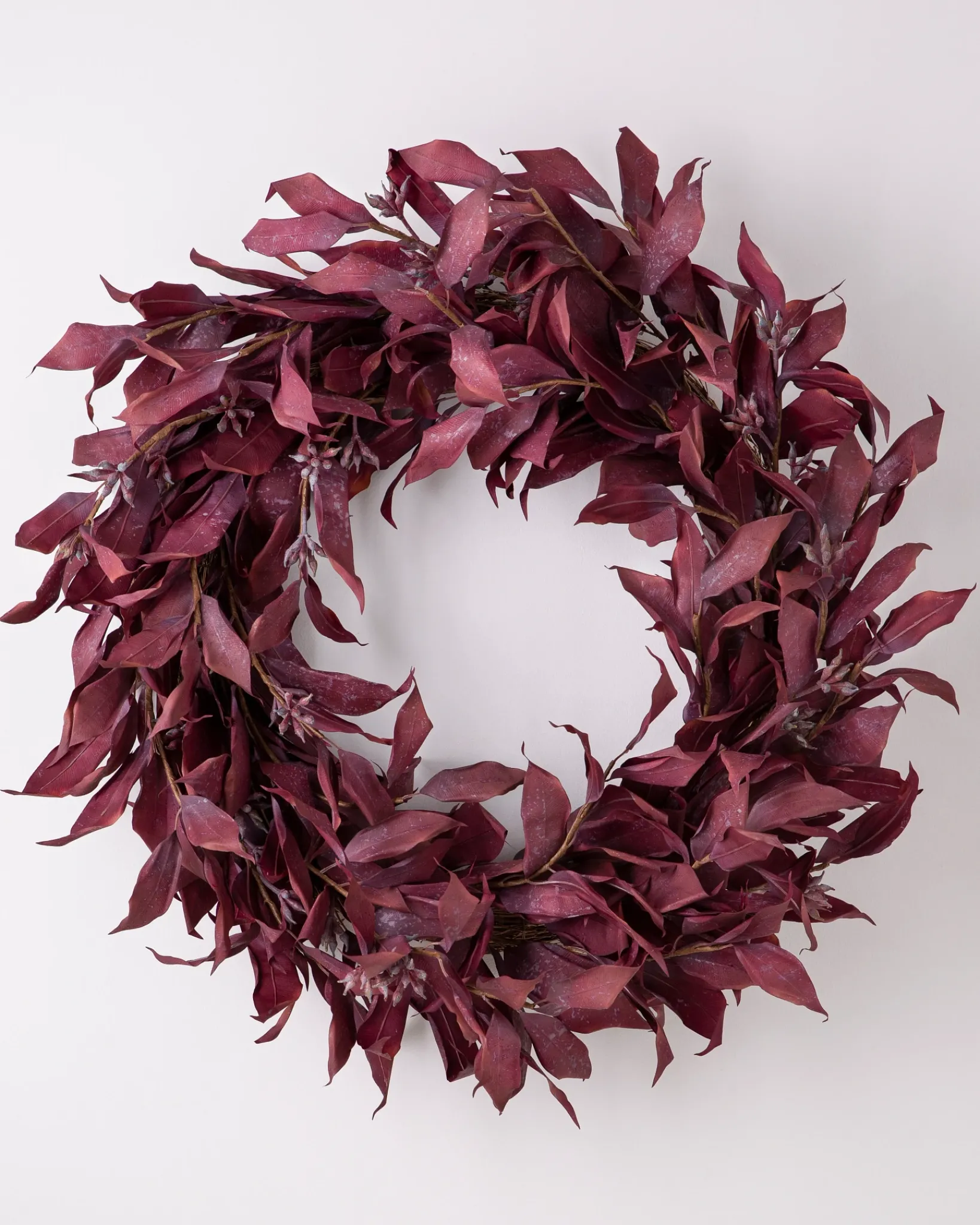 Clearance Burgundy Leaves Foliage Wreaths|Outdoor Safe
