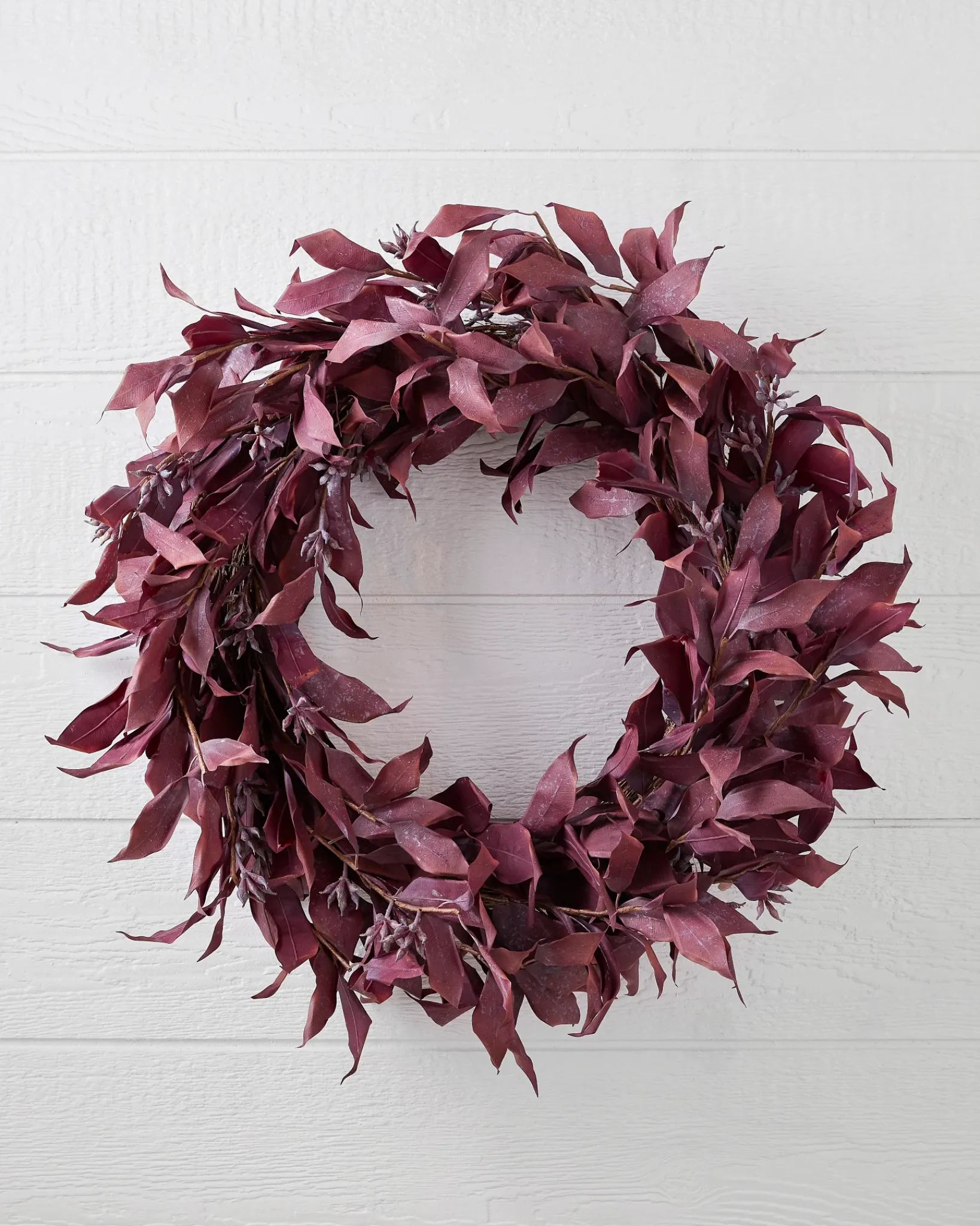 Clearance Burgundy Leaves Foliage Wreaths|Outdoor Safe