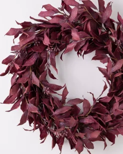 Clearance Burgundy Leaves Foliage Wreaths|Outdoor Safe