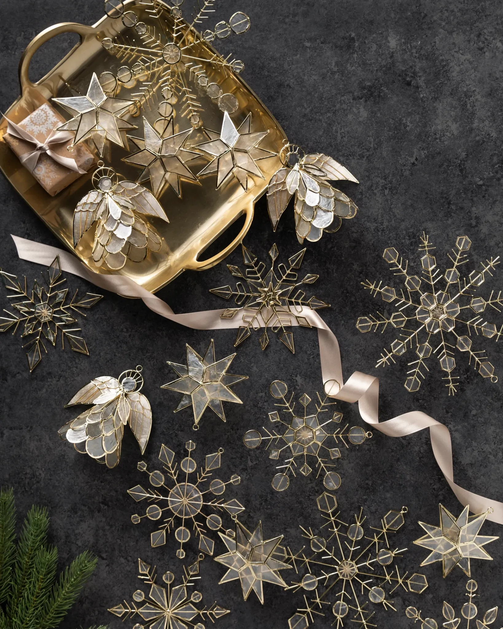 Clearance Capiz Ornament Collection Ornaments