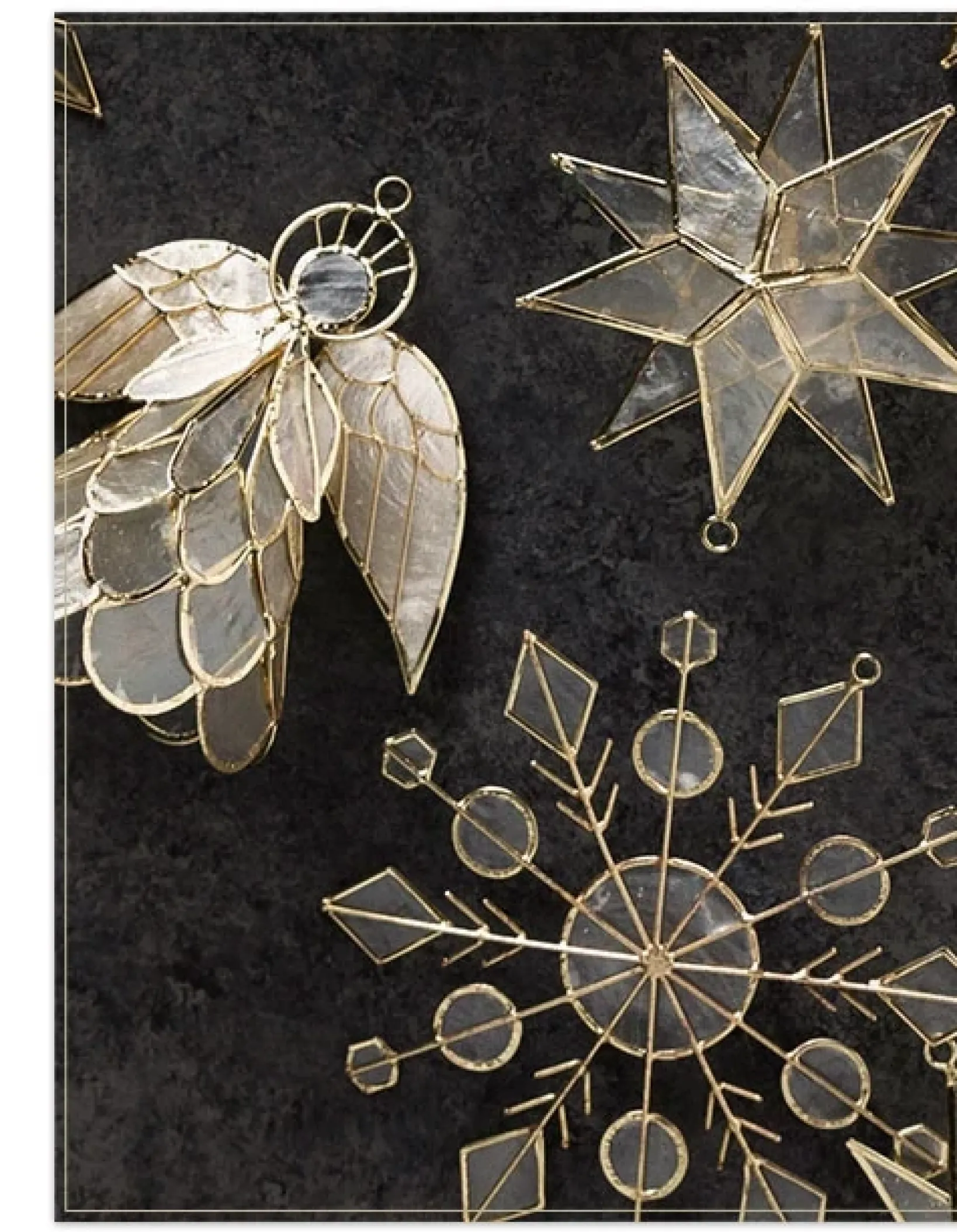 Clearance Capiz Ornament Collection Ornaments
