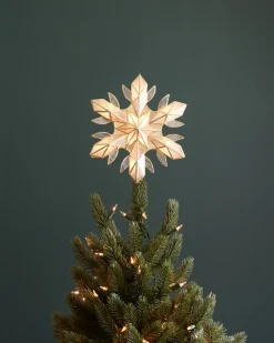 Capiz Snowflake Lighted Tree Toppers Toppers
