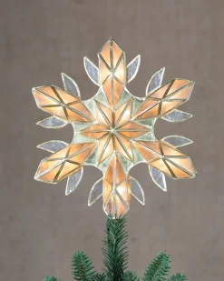 Capiz Snowflake Lighted Tree Toppers Toppers