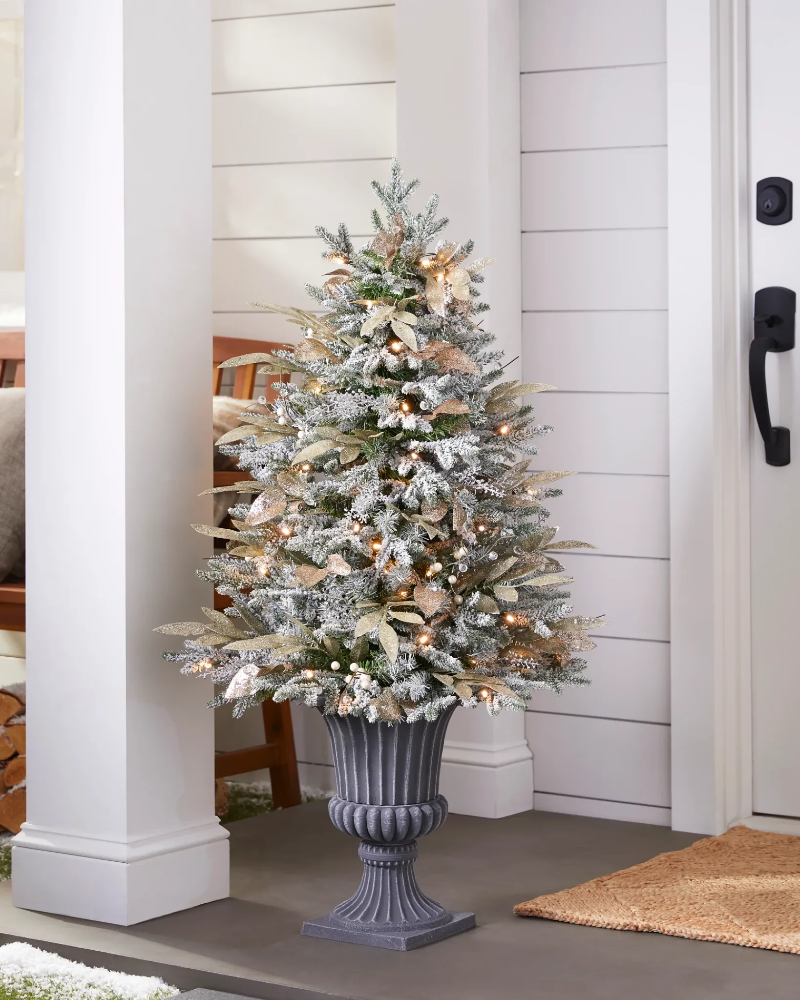 Sale Champagne And Crystal Foliage Pre-Lit|5 - 7 Feet