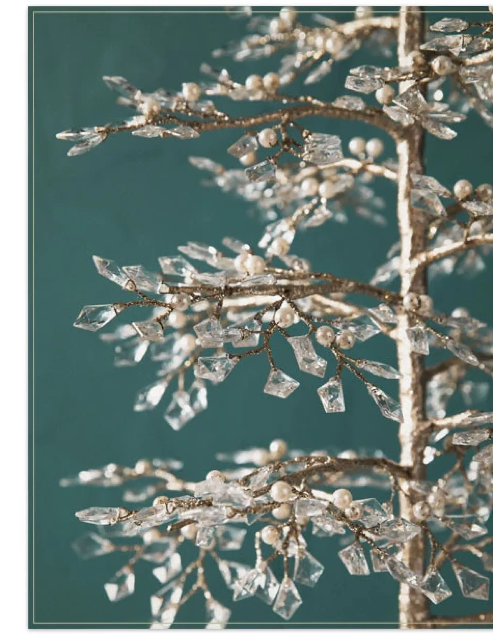 Sale Crystal & Pearl Champagne Trees Tabletop & Accent Trees