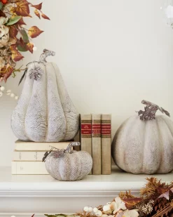 Sale Faux Wood Pumpkins Decorative Accents