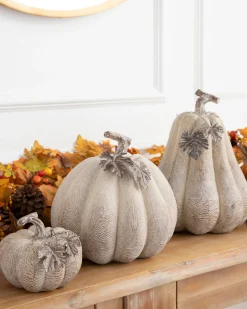 Sale Faux Wood Pumpkins Decorative Accents