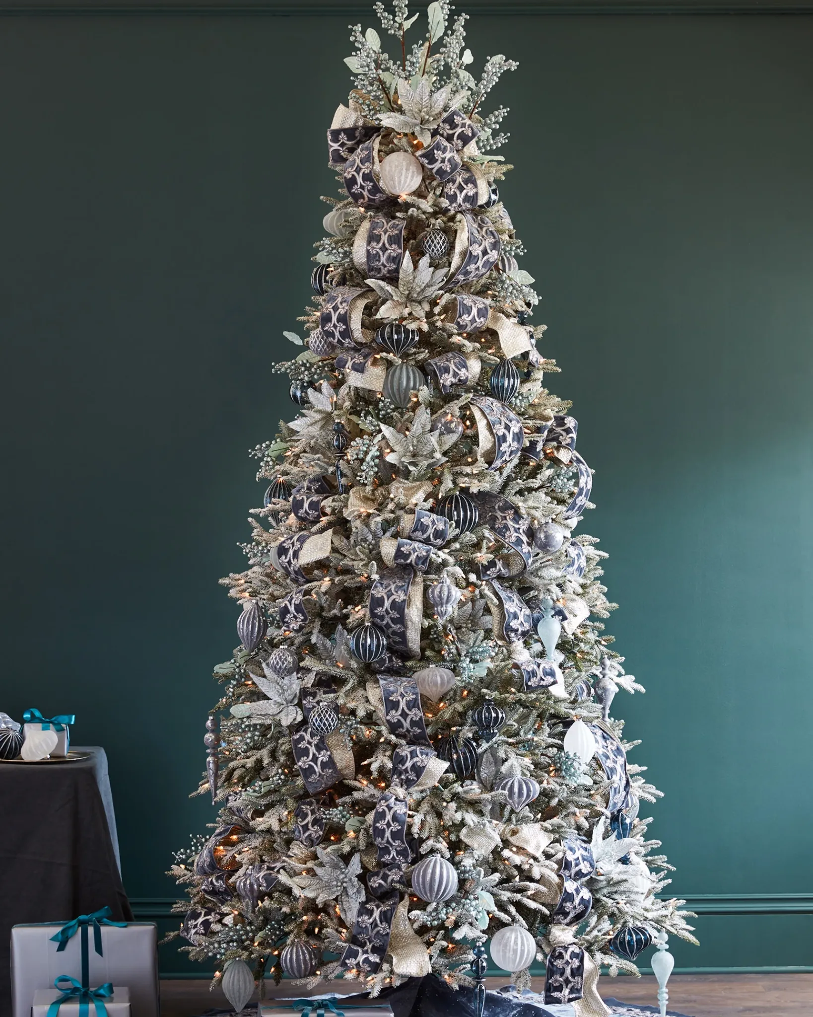 Clearance French Blue Velvet Christmas Tree Ribbon Ribbons