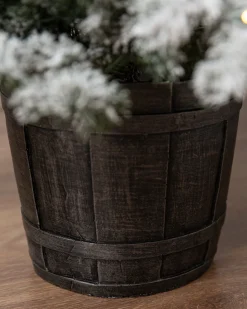Frosted Yukon Spruce Artificial Potted Christmas Trees Outdoor Safe