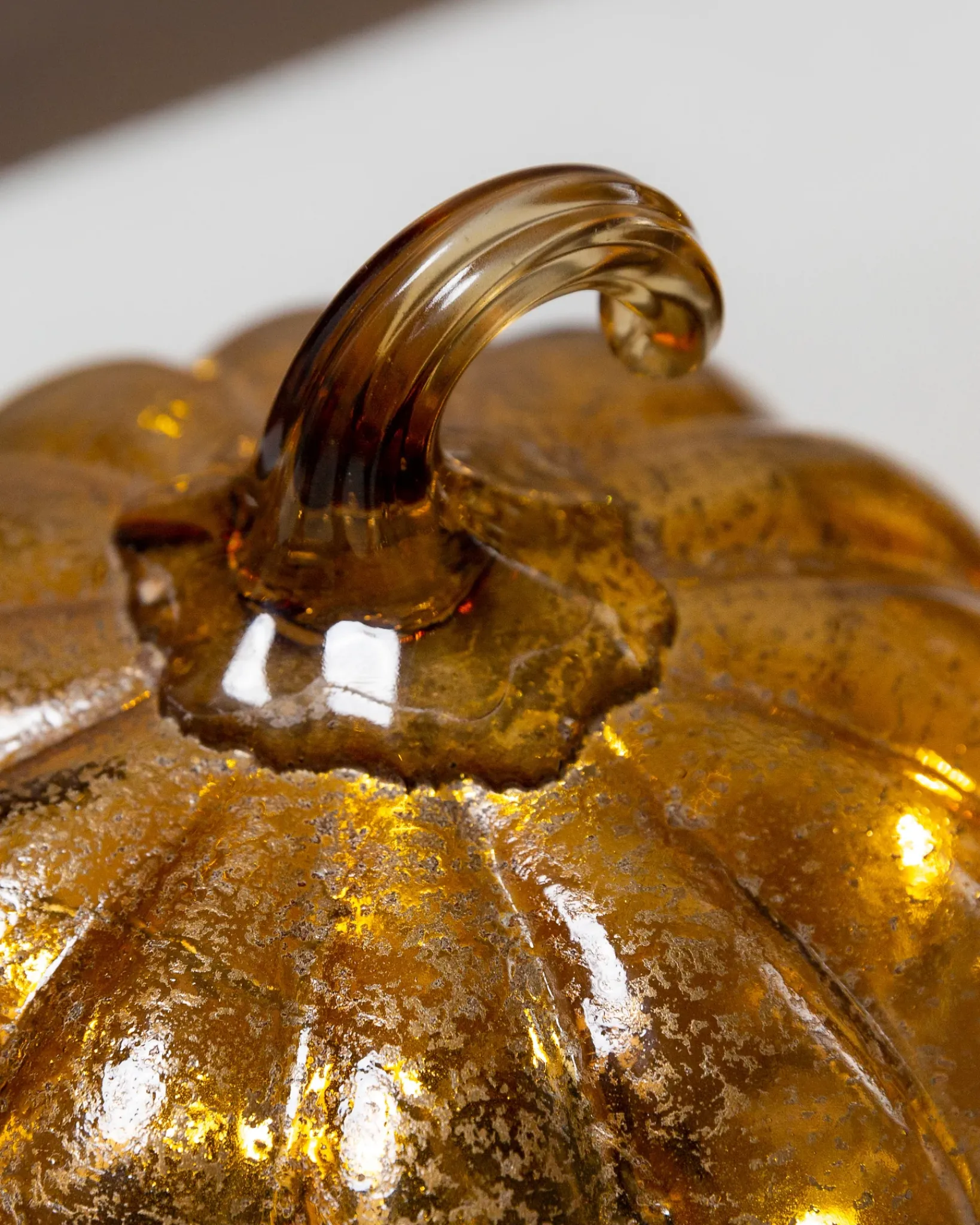 New Glowing Glass Pumpkins - Set Of 3 Decorative Accents