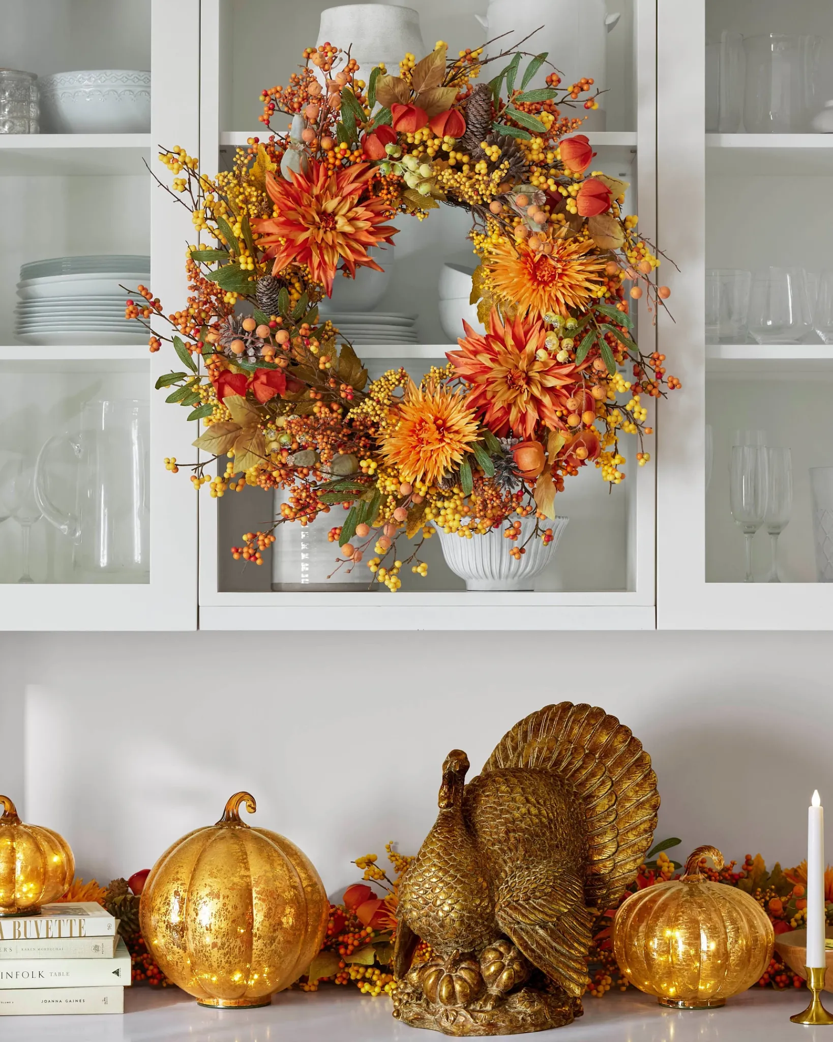 New Glowing Glass Pumpkins - Set Of 3 Decorative Accents