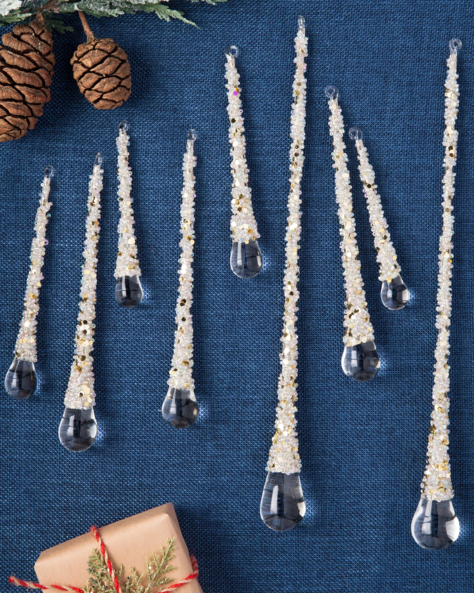 Online Icy Teardrop Ornament Collection Ornaments