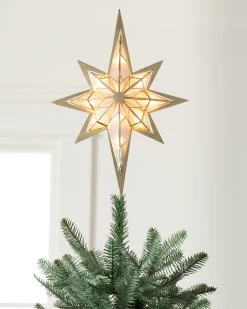 Online Lit Capiz Bethlehem Star Tree Toppers Toppers