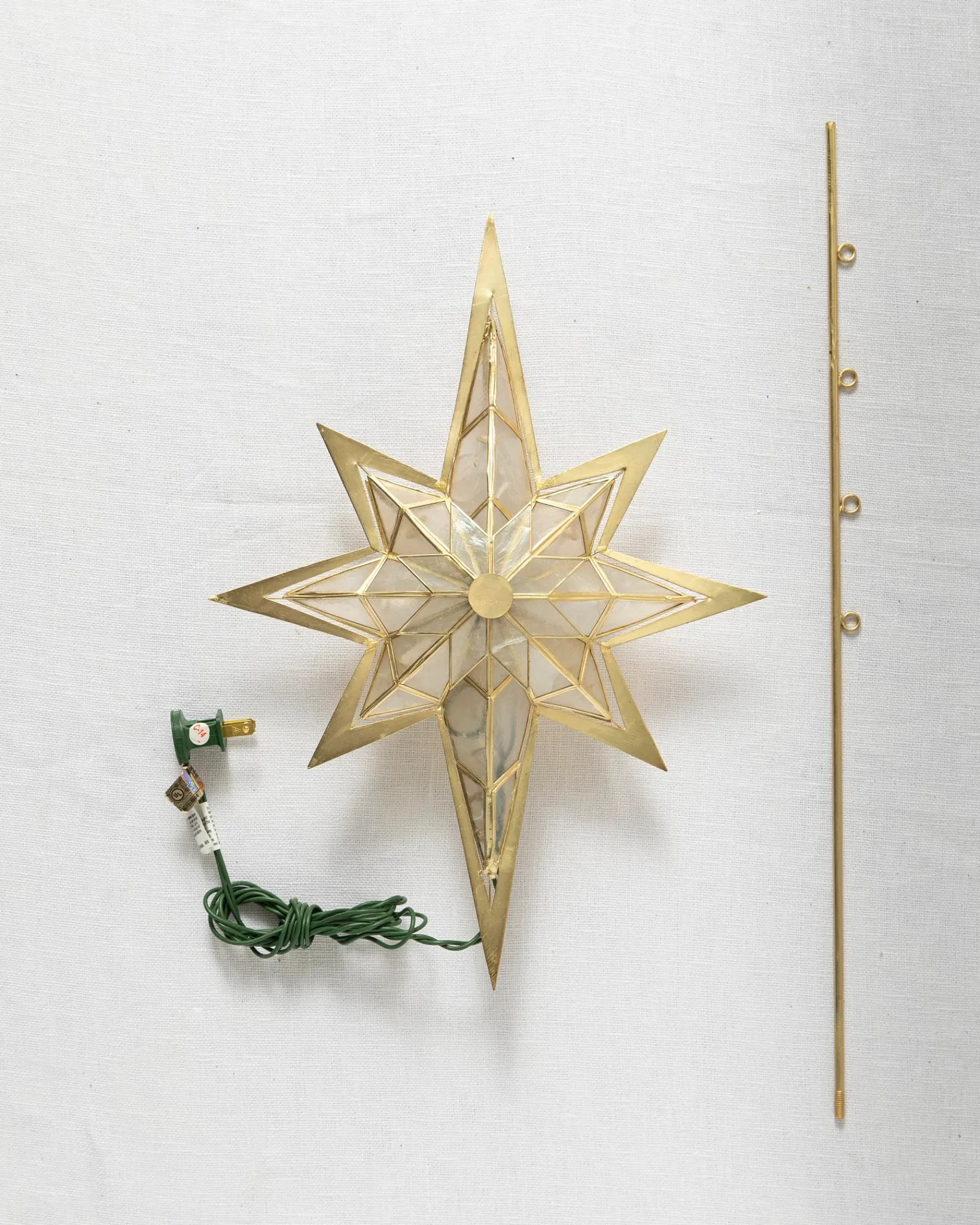 Online Lit Capiz Bethlehem Star Tree Toppers Toppers
