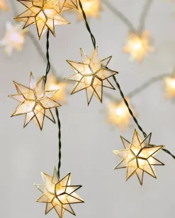 Outlet Lit Capiz Star Christmas Tree Garlands Garlands