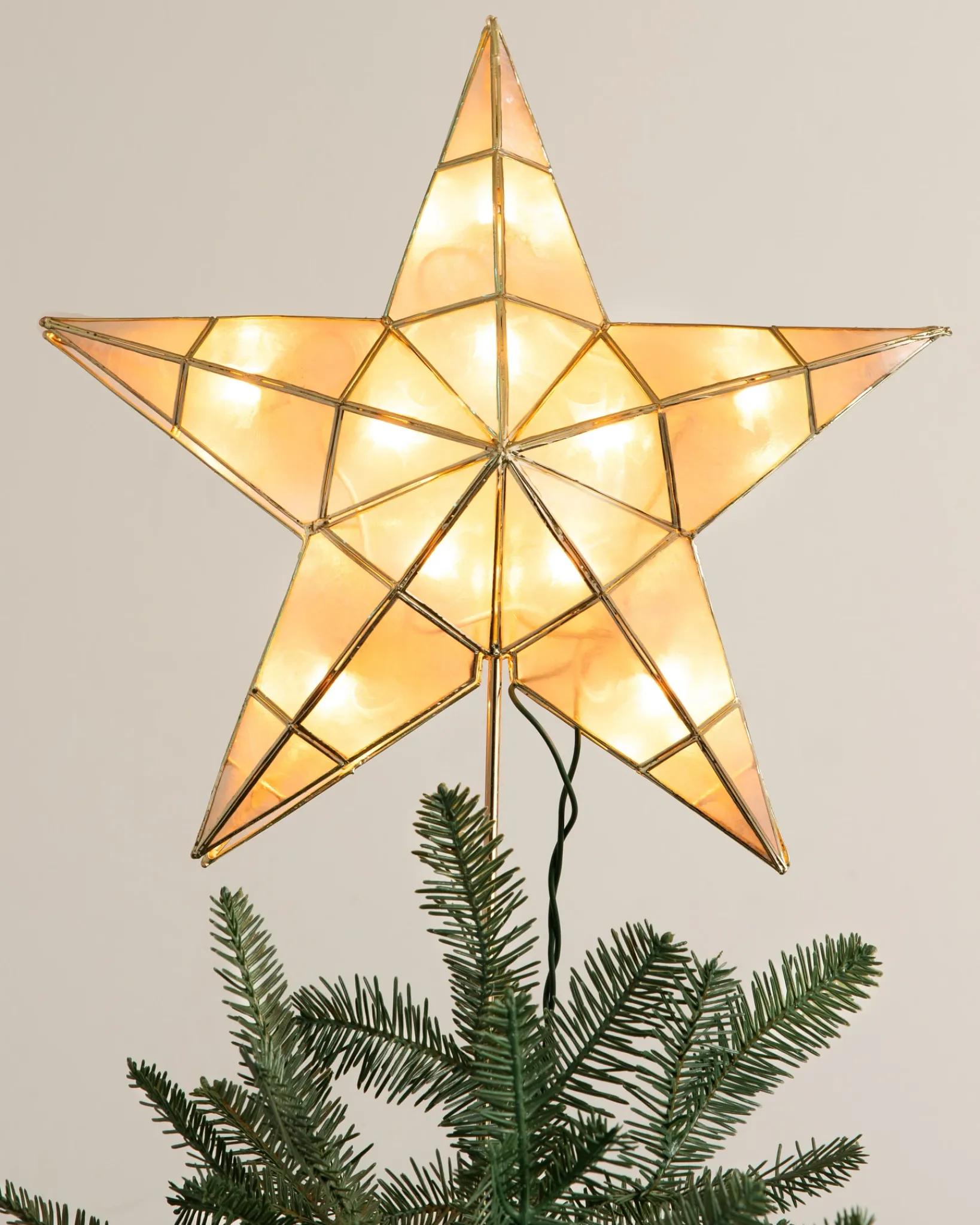 Online Lit Capiz Star Tree Toppers Toppers