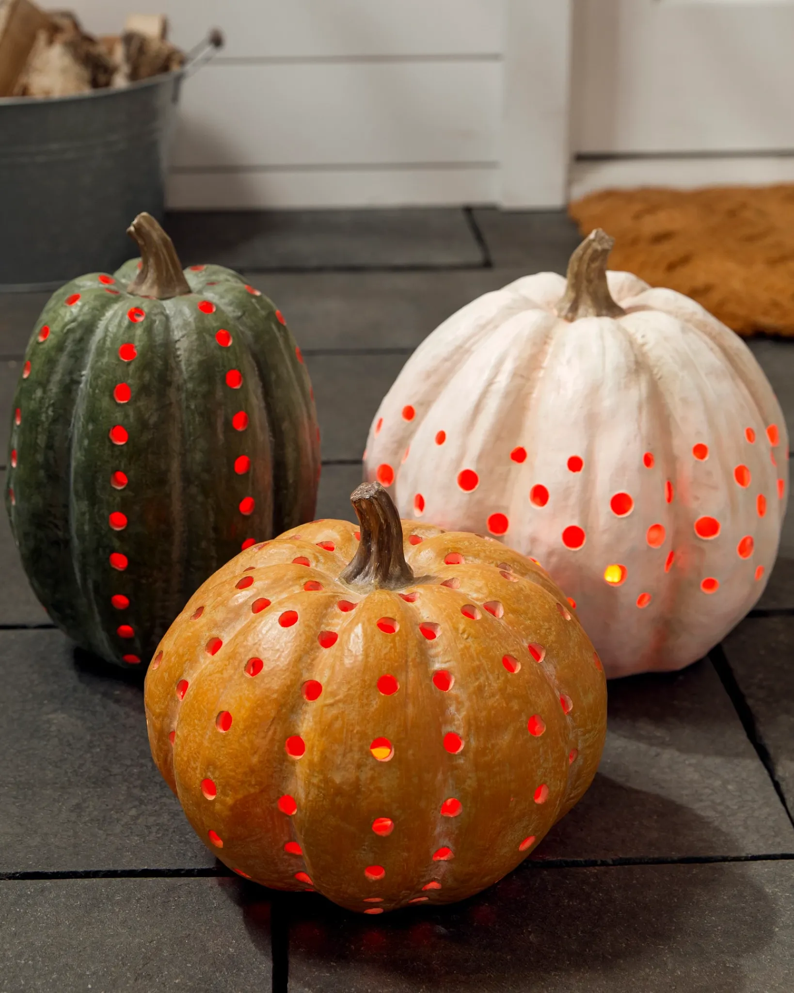 New Lit Cut-Out Pumpkins Decorative Accents