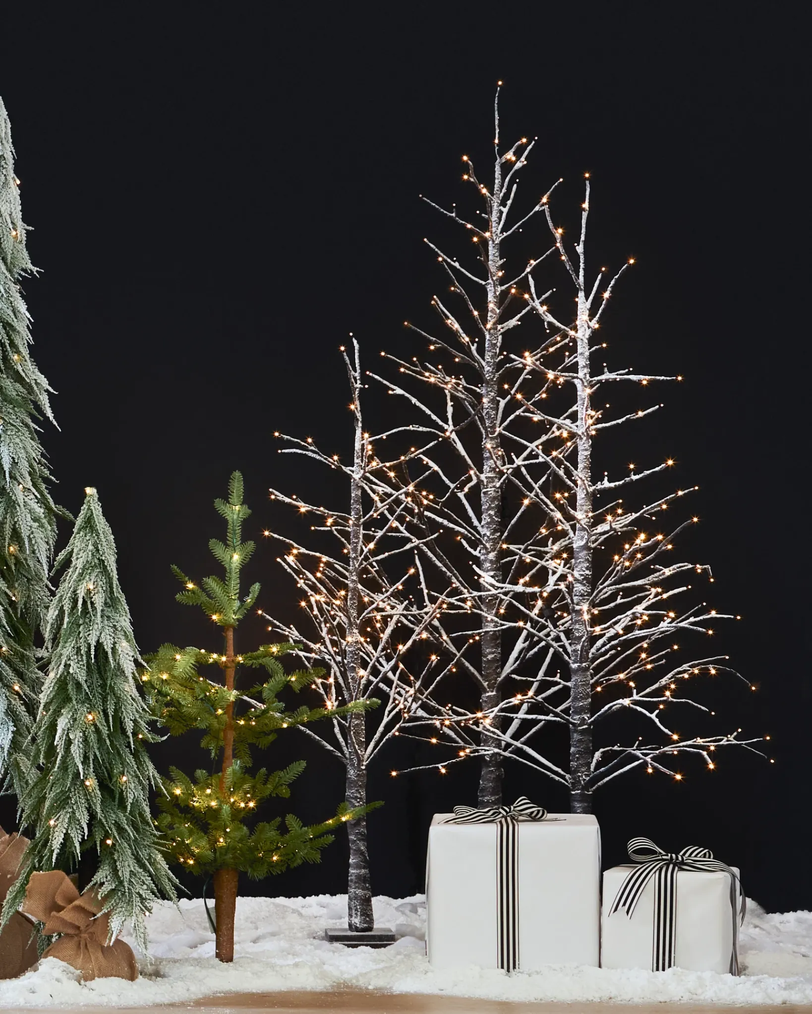 New Lit Snowy Branch LED Trees Tabletop & Accent Trees