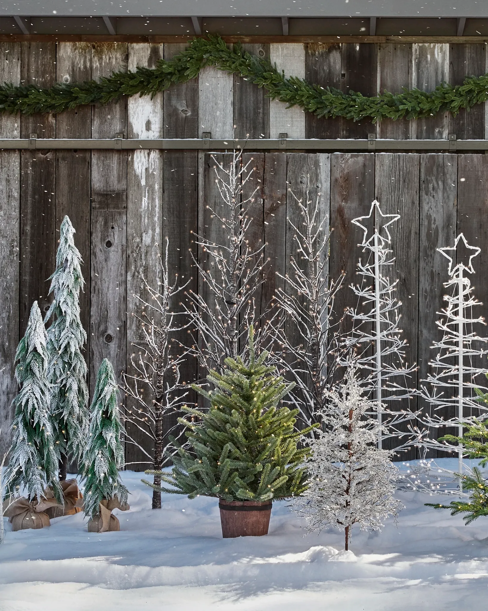 New Lit Snowy Branch LED Trees Tabletop & Accent Trees