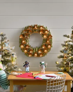 Outlet Lit Wooden Advent Wreaths Decorative Accents|Advent Calendars