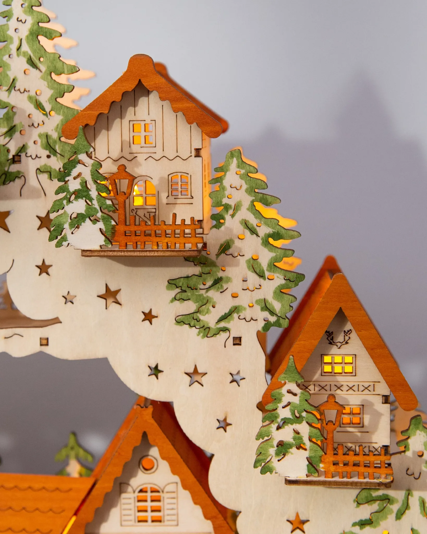 Clearance Lit Wooden Animated Scenes Decorative Accents