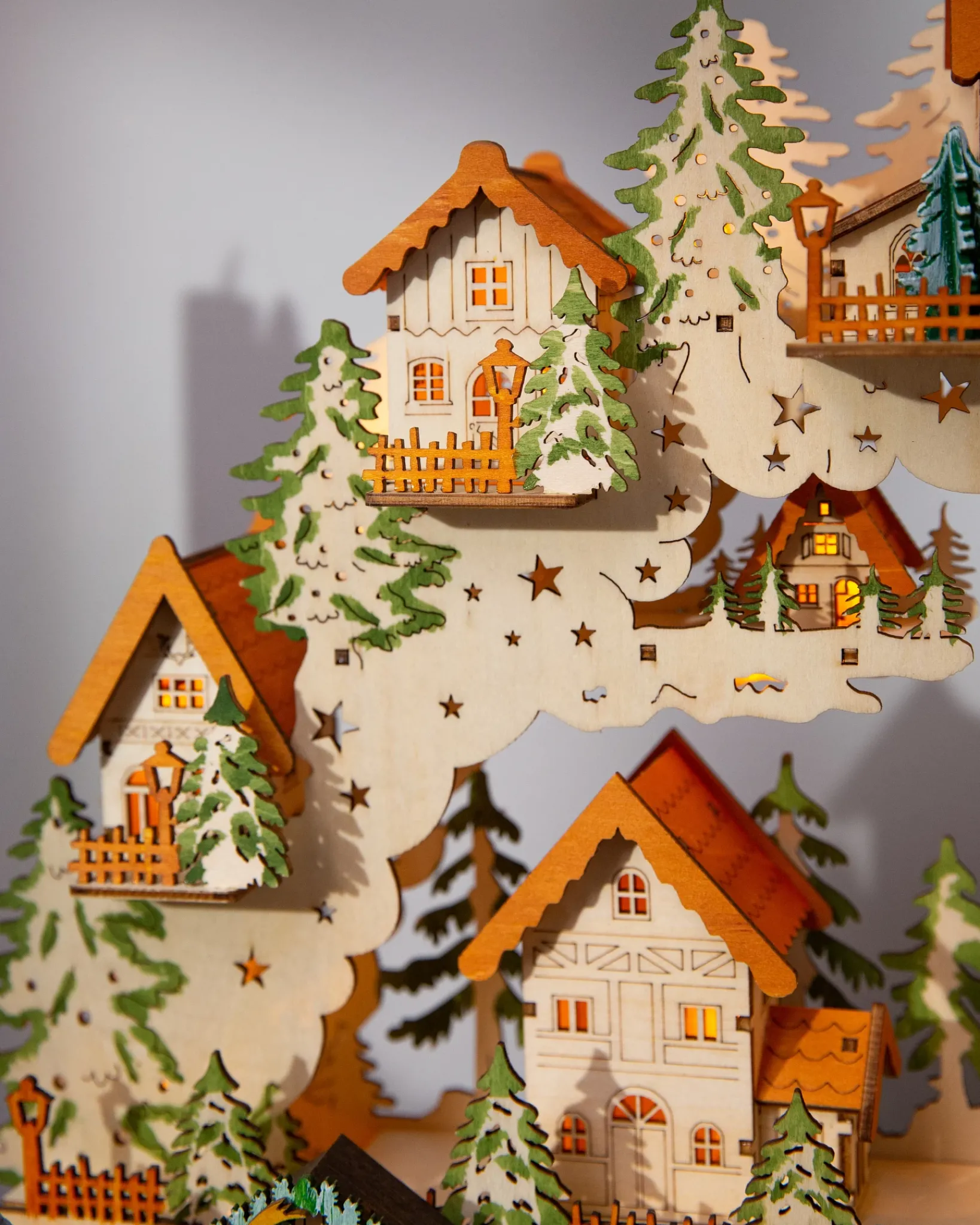 Clearance Lit Wooden Animated Scenes Decorative Accents