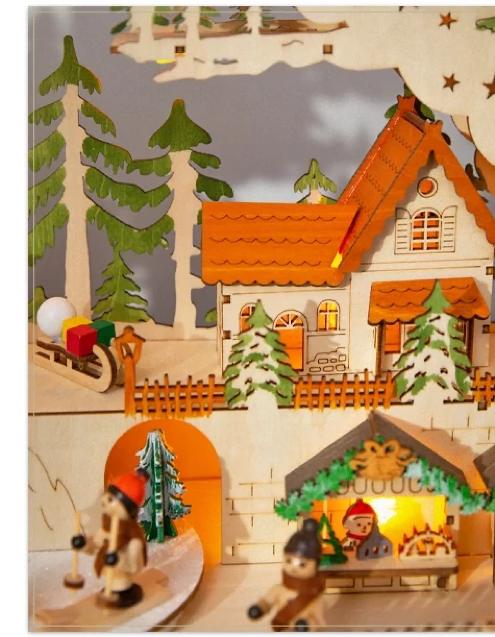 Clearance Lit Wooden Animated Scenes Decorative Accents