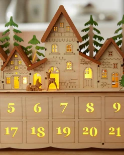 Sale Lit Wooden Christmas Advent Calendars Decorative Accents|Gifts For Christmas