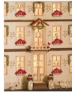 Sale Lit Wooden Christmas Advent Calendars Decorative Accents|Gifts For Christmas