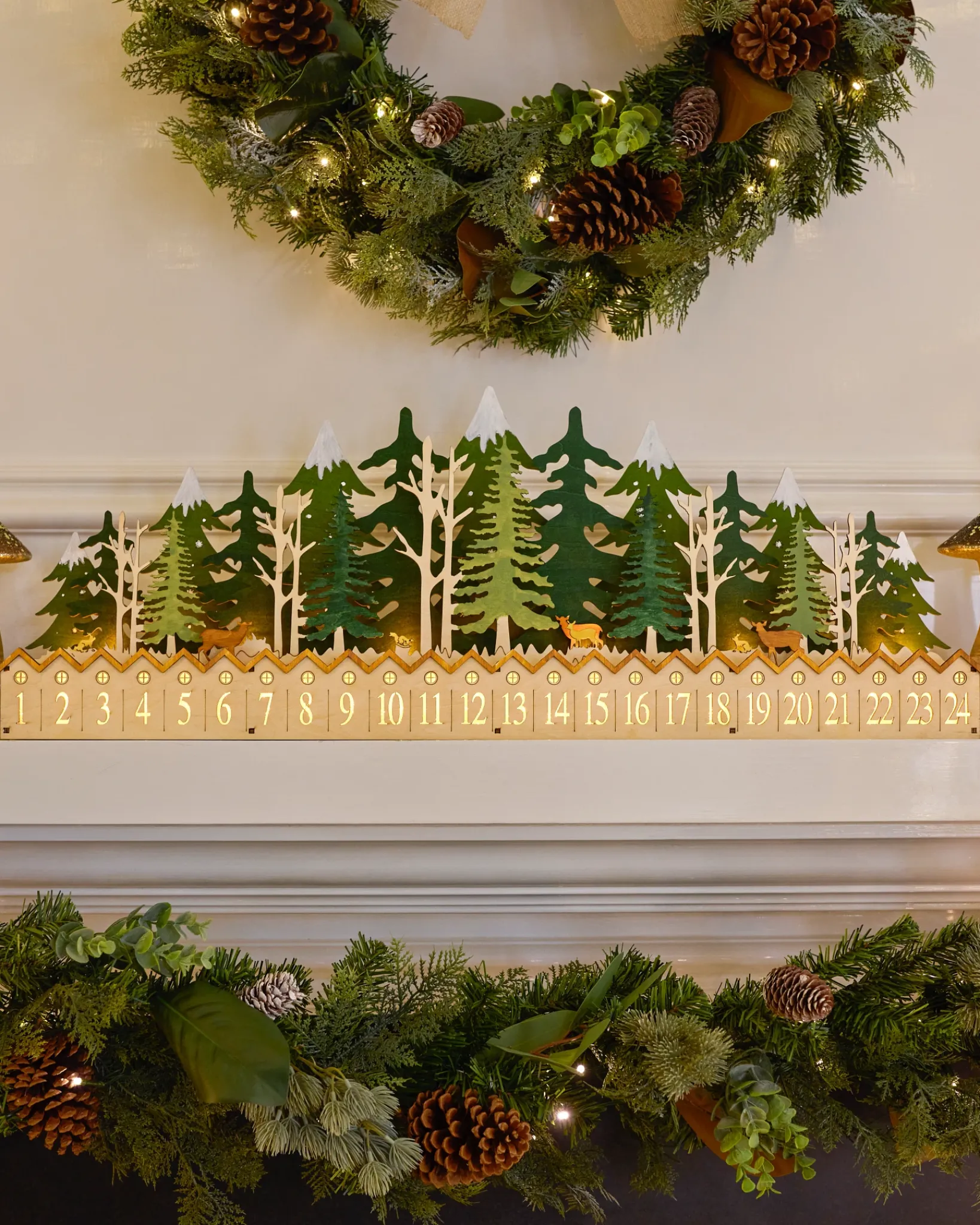 Sale Lit Wooden Christmas Advent Calendars Decorative Accents|Gifts For Christmas