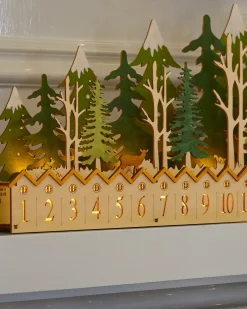Sale Lit Wooden Christmas Advent Calendars Decorative Accents|Gifts For Christmas