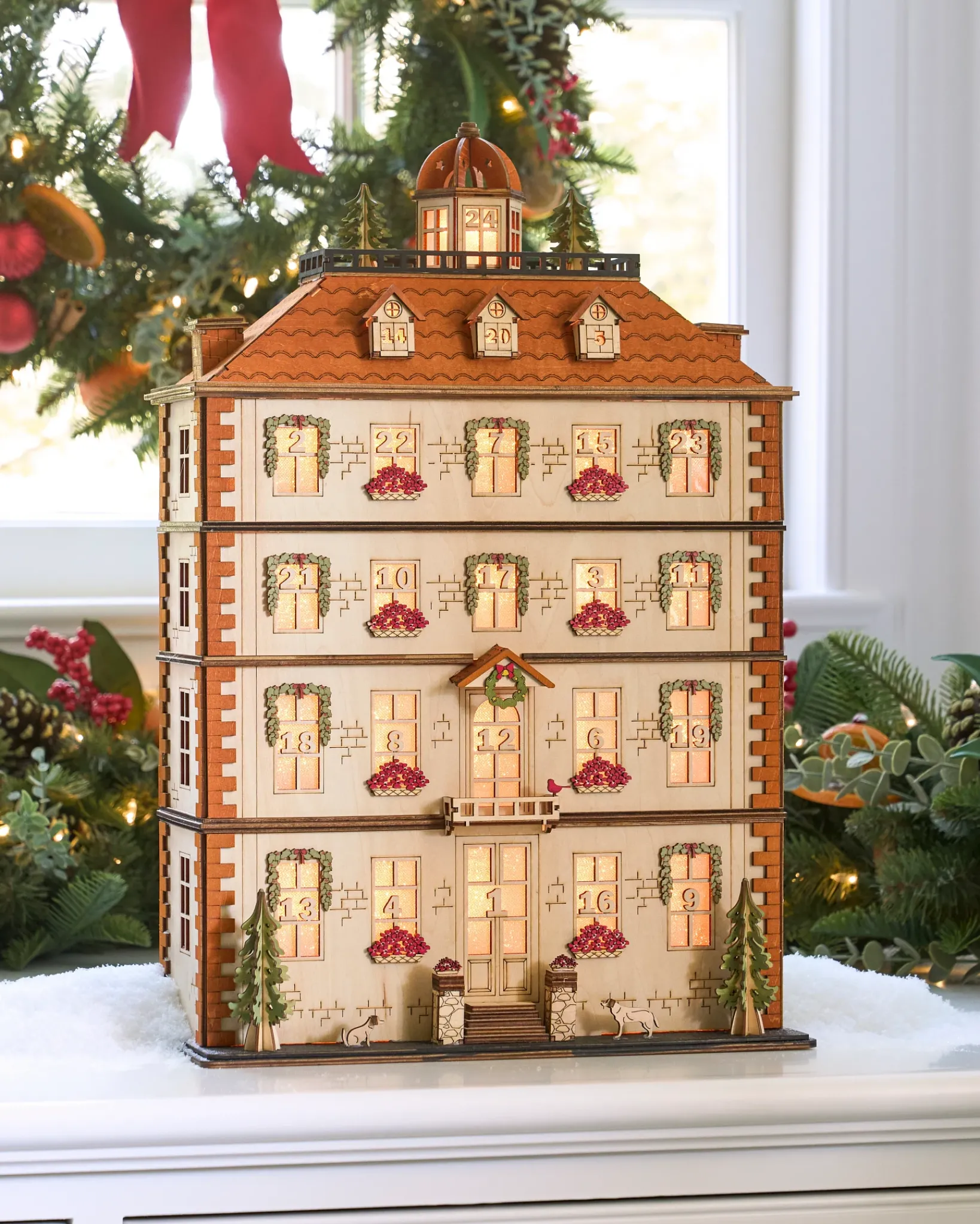 Sale Lit Wooden Christmas Advent Calendars Decorative Accents|Gifts For Christmas