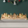 Best Lit Wooden Christmas Mantel Villages Decorative Accents
