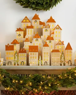 Best Lit Wooden Christmas Mantel Villages Decorative Accents