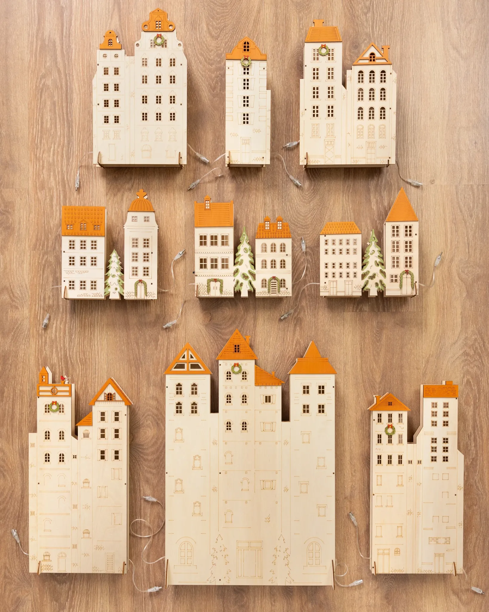 Best Lit Wooden Christmas Mantel Villages Decorative Accents
