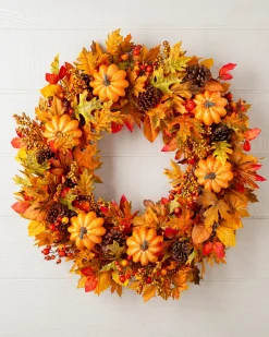 Outlet Outdoor Autumn Traditions Foliage Wreaths|Outdoor Safe
