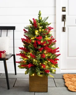 Clearance Outdoor Berry Burst Foliage 26 - 28 Inch|Pre-Lit
