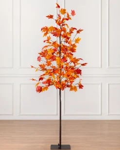Outlet Outdoor LED Lit Autumn Maple Trees Decorative Accents|Outdoor Safe