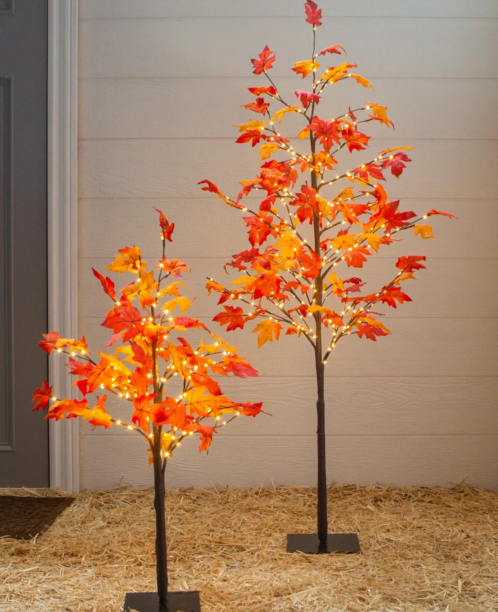 Outlet Outdoor LED Lit Autumn Maple Trees Decorative Accents|Outdoor Safe