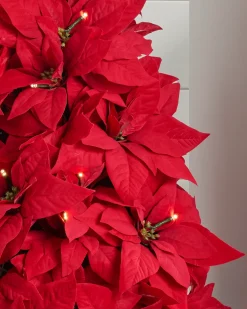 Clearance Outdoor Lit Poinsettia Celebration Foliage 18 - 24 Inch|26 - 28 Inch