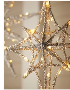 Hot Outdoor Lit Tinsel Stars Outdoor Lights