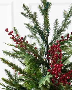 Clearance Outdoor Red Berry Evergreen Potted Trees Outdoor Safe