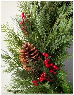 Online Outdoor Red Berry Pine Foliage 18 - 24 Inch|Pre-Lit