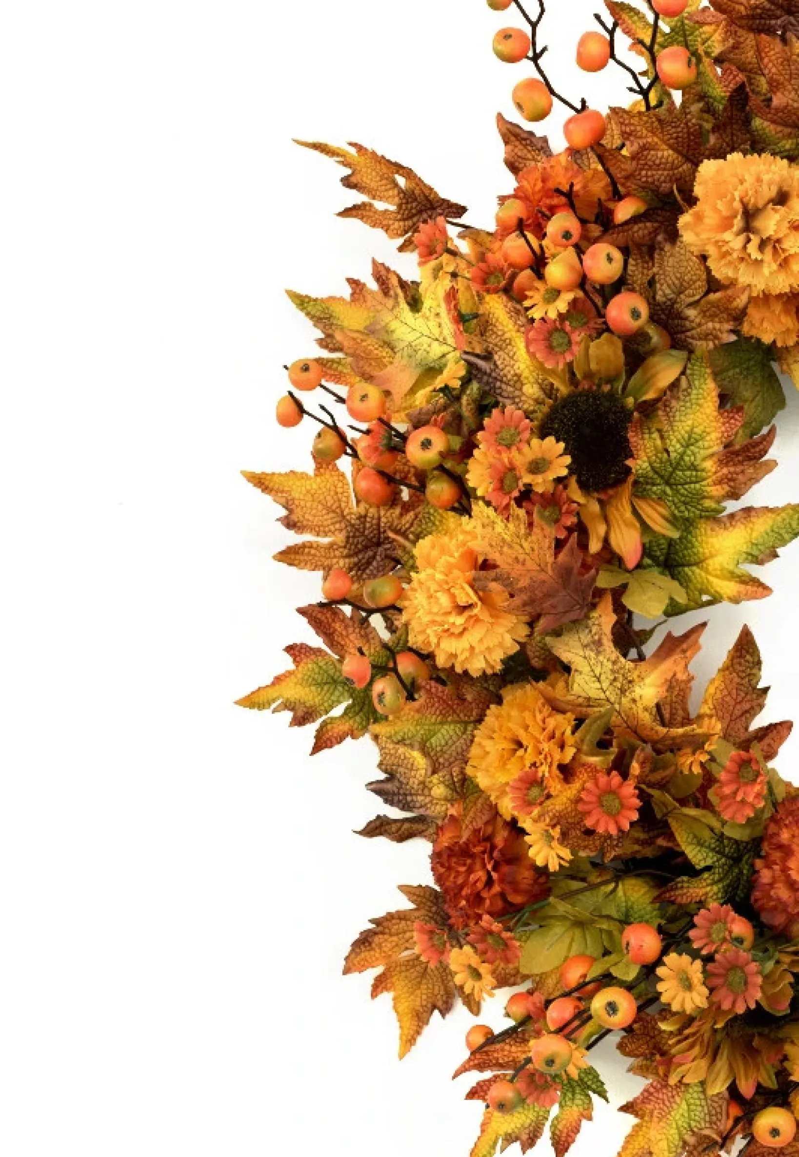 Clearance Outdoor Sunburst Mums Foliage Wreaths|Outdoor Safe