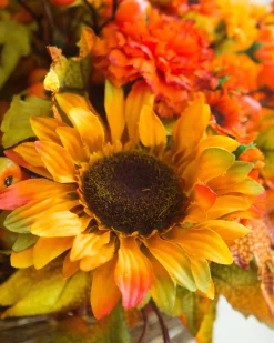 Clearance Outdoor Sunburst Mums Foliage Wreaths|Outdoor Safe