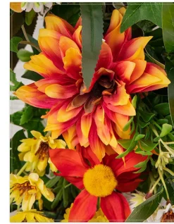 Hot Outdoor Sunrise Dahlia Foliage Garlands|Swags & Hanging Baskets